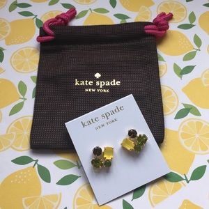 Kate Spade Cluster Stud Earrings Army Green
